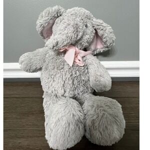 Gray Elephant Plush‎ Stuffed Animal Big Sister Pink Bow Nursery Decor